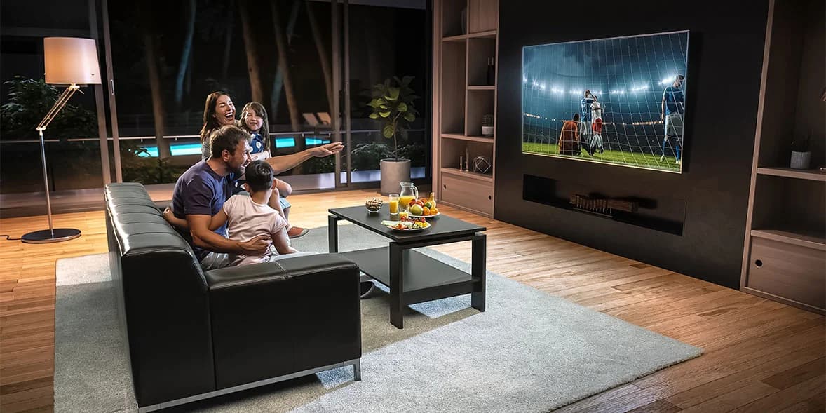 living room with smart TV
